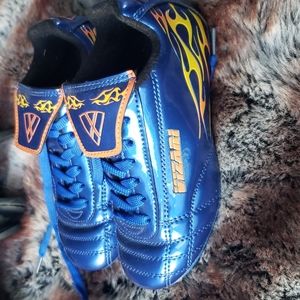 Vizari blue flame soccer fussball shoes kid size 12